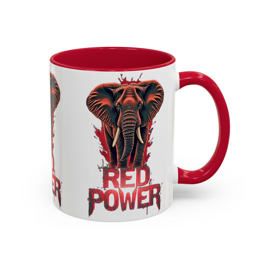 Red Power Patriotic Elephant Coffee Mug