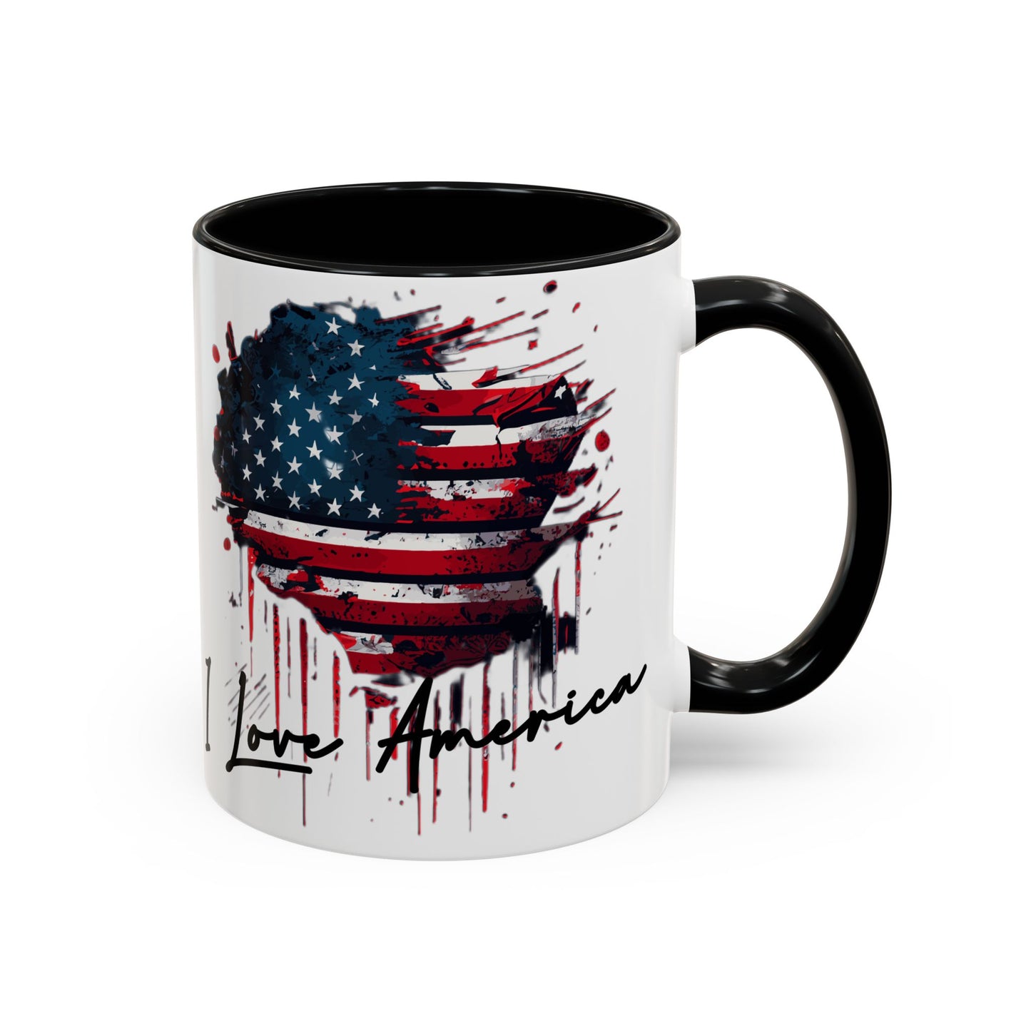 I Love America Heart Flag Coffee Mug