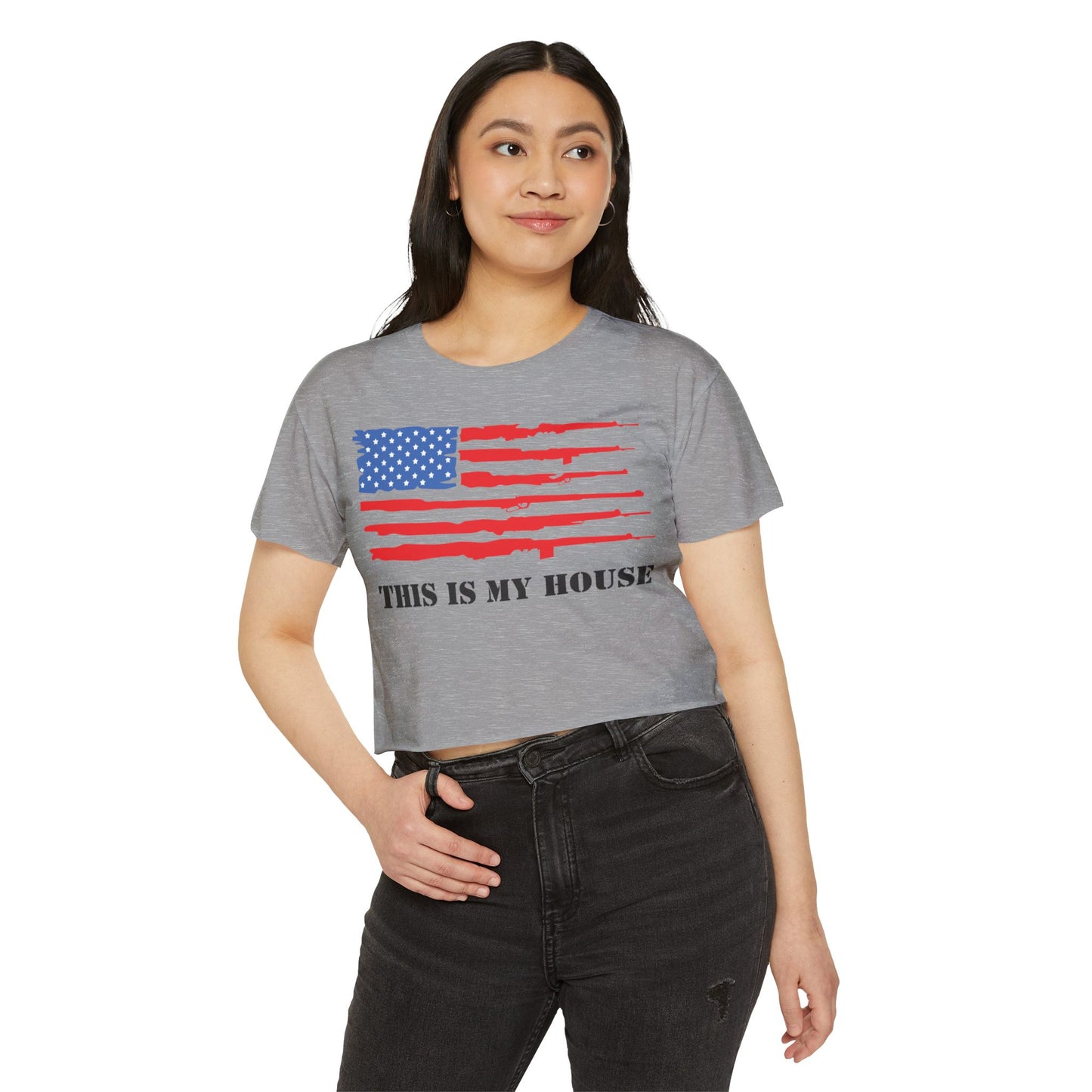This Is My House Patriotic Crop Top