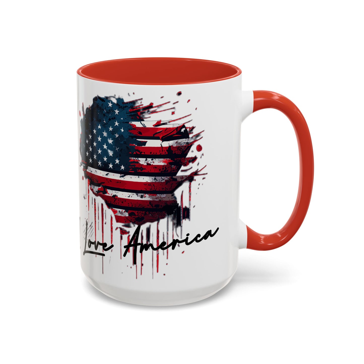 I Love America Heart Flag Coffee Mug