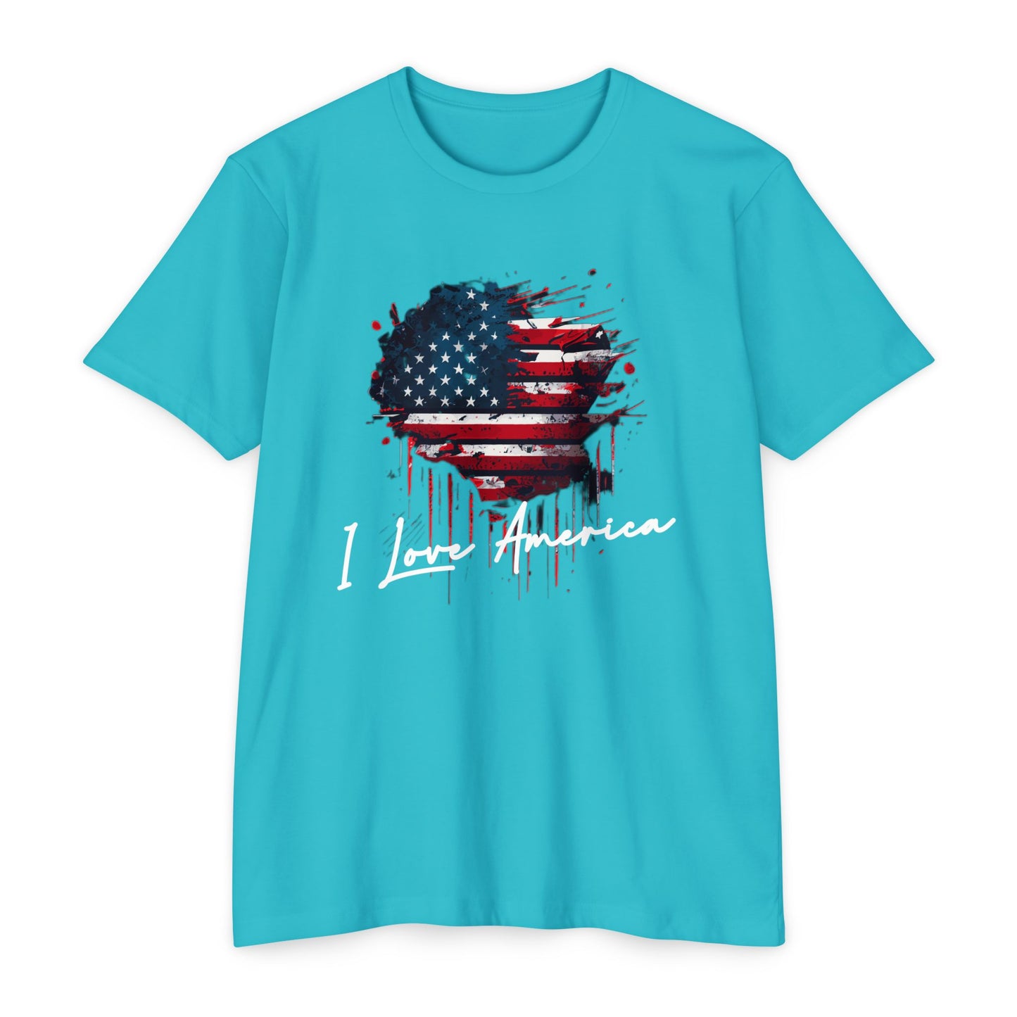 I Love America Heart Flag Unisex T-Shirt