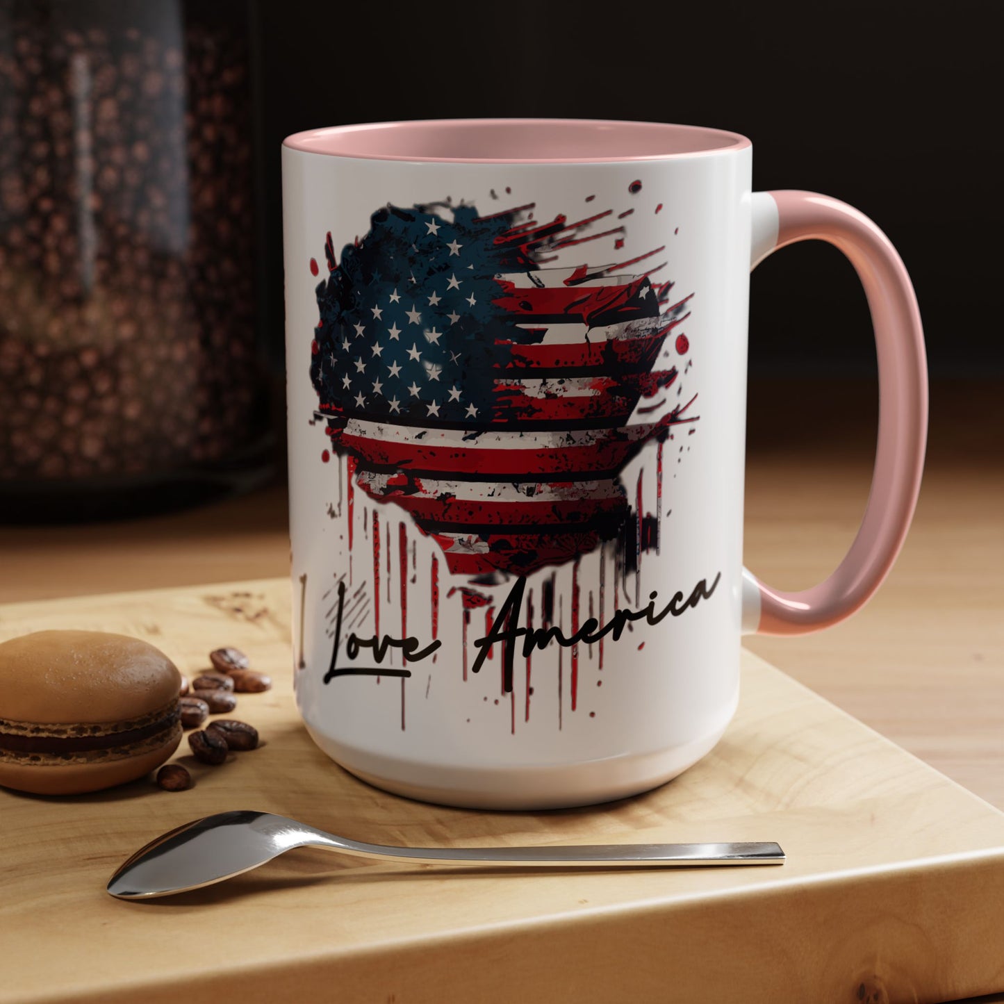 I Love America Heart Flag Coffee Mug