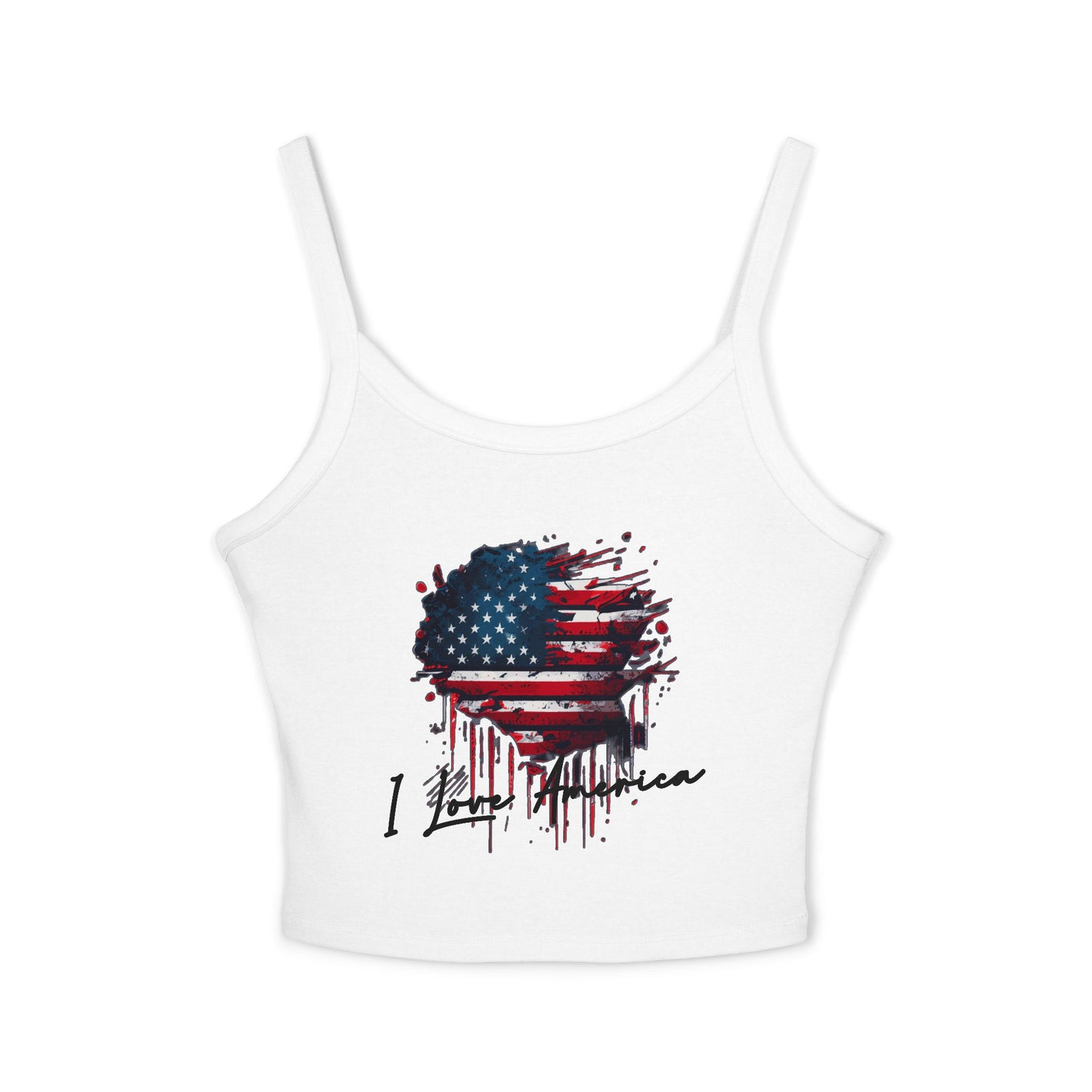 I Love America Heart Flag Tank Top
