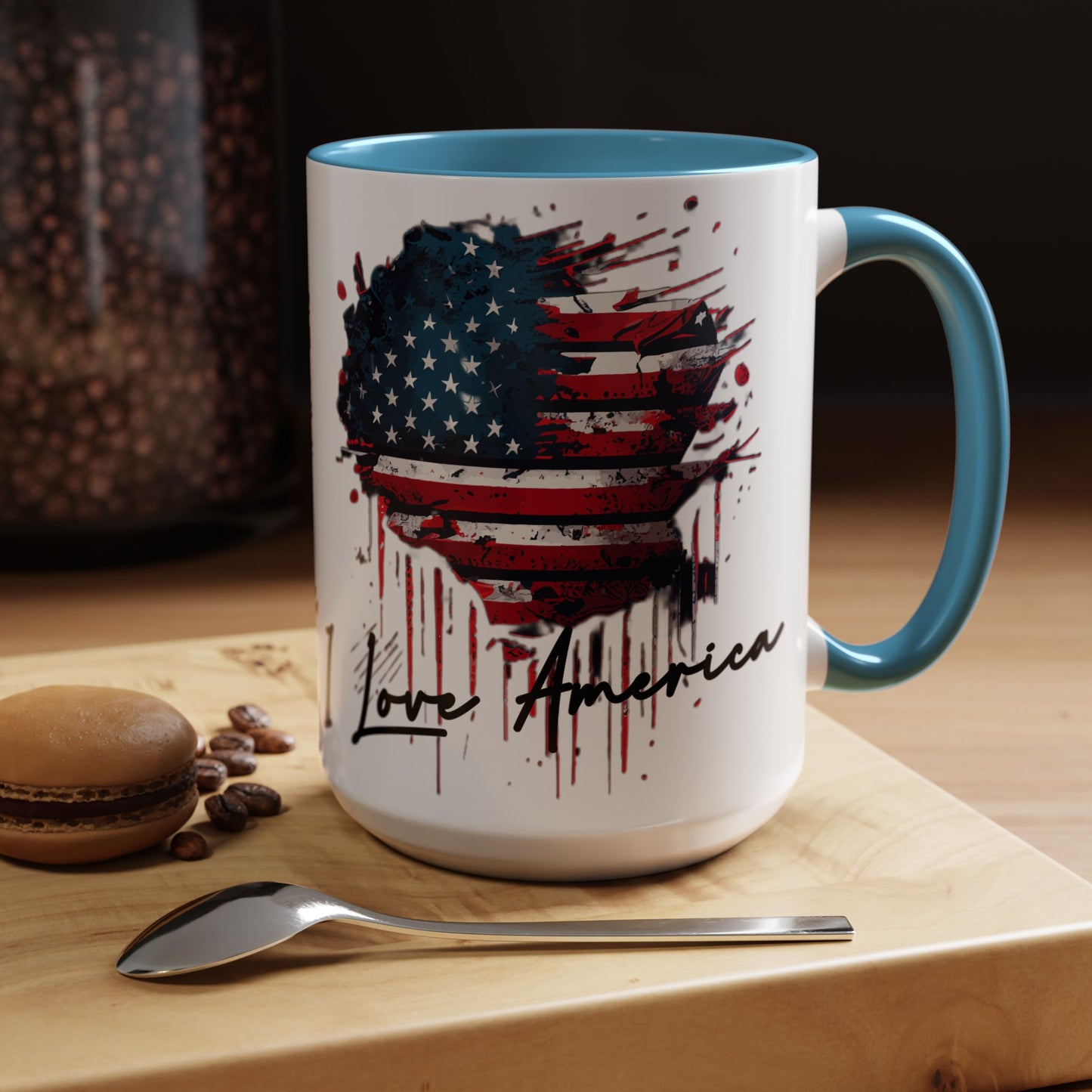 I Love America Heart Flag Coffee Mug