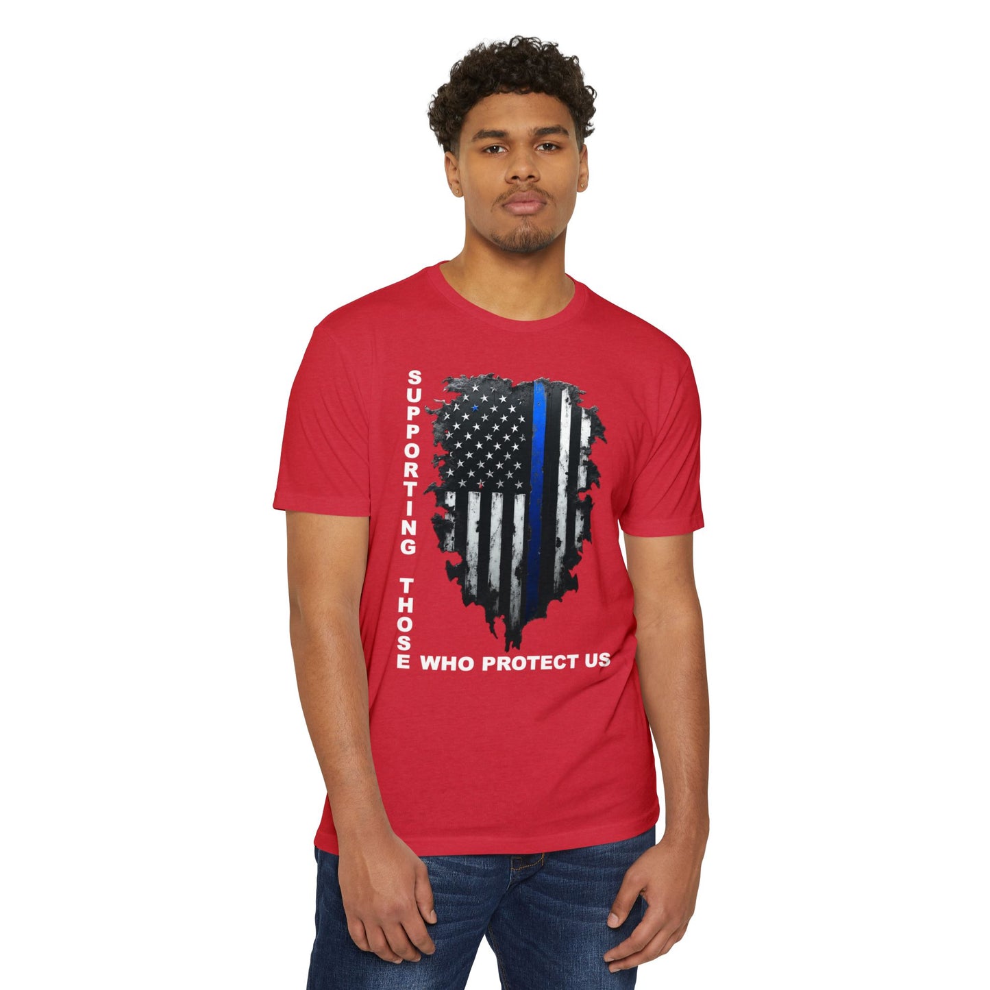 Supporting Those Who Protect Us Patriotic T-Shirt