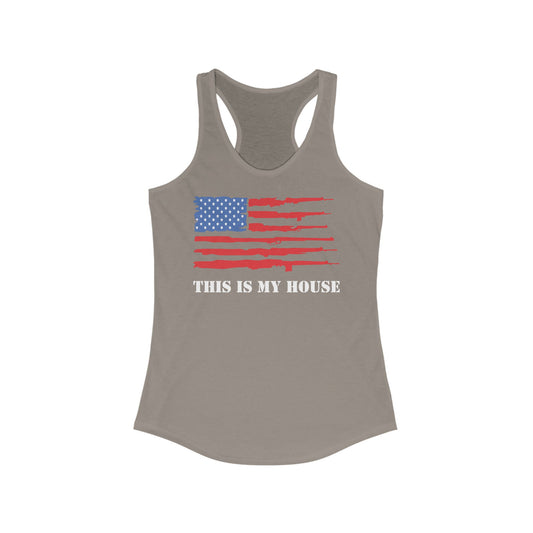 This Is My House Patriotic Racerback Tank