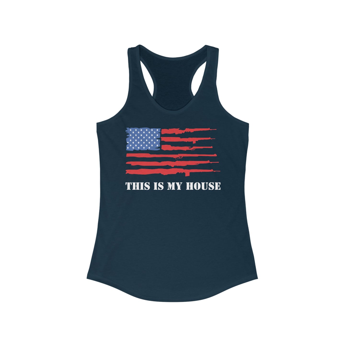 This Is My House Patriotic Racerback Tank