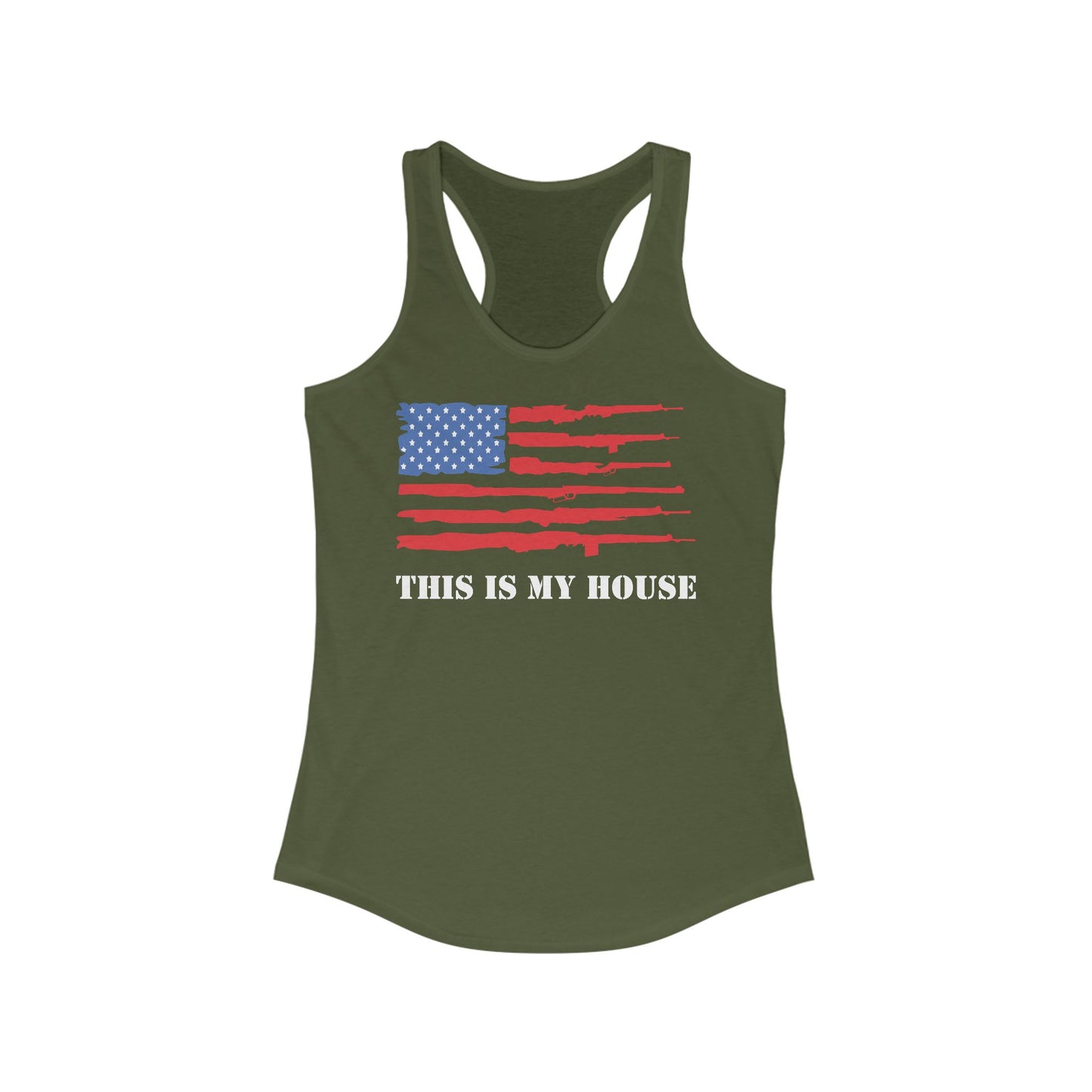 This Is My House Patriotic Racerback Tank