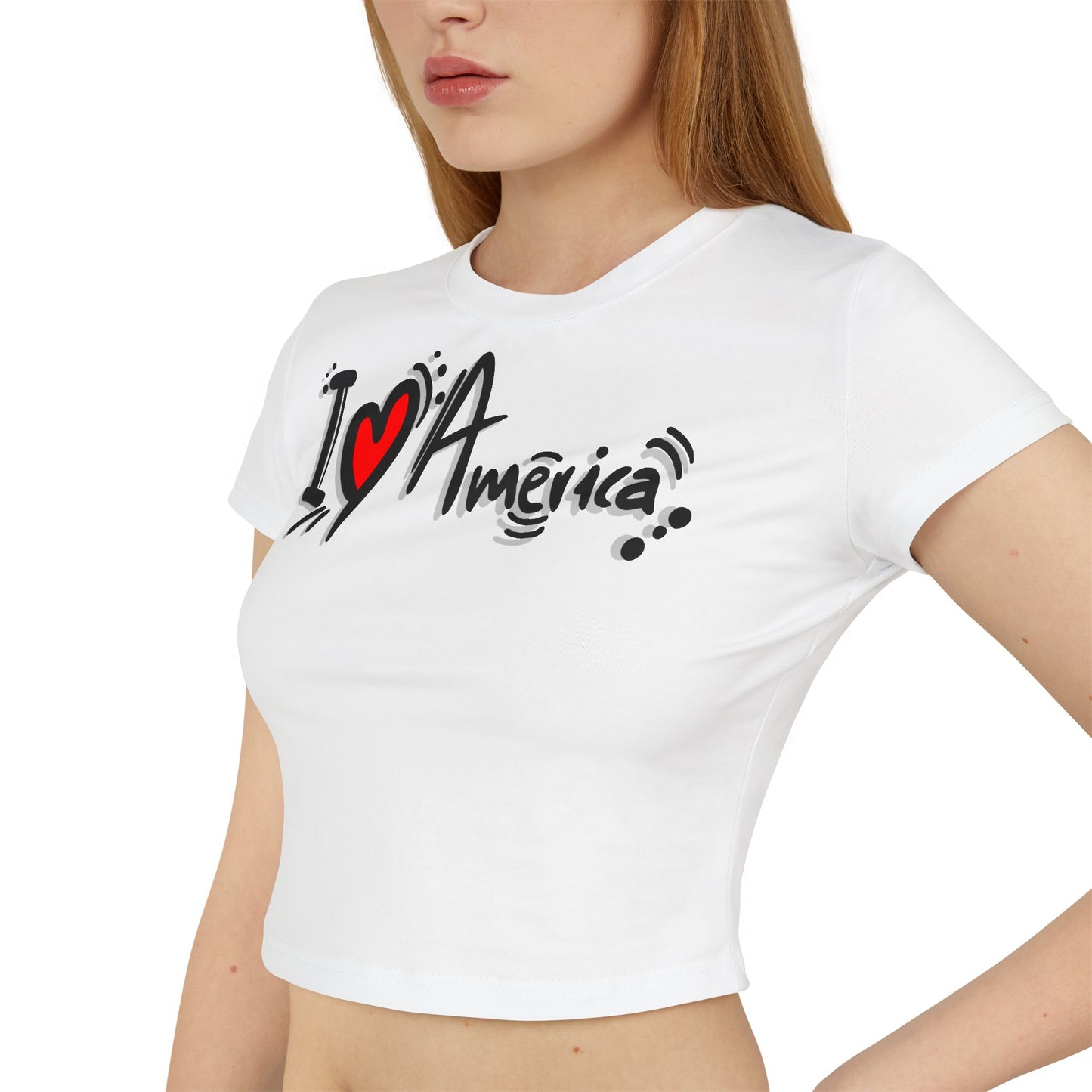 Women's Baby Tee - I Love America Design