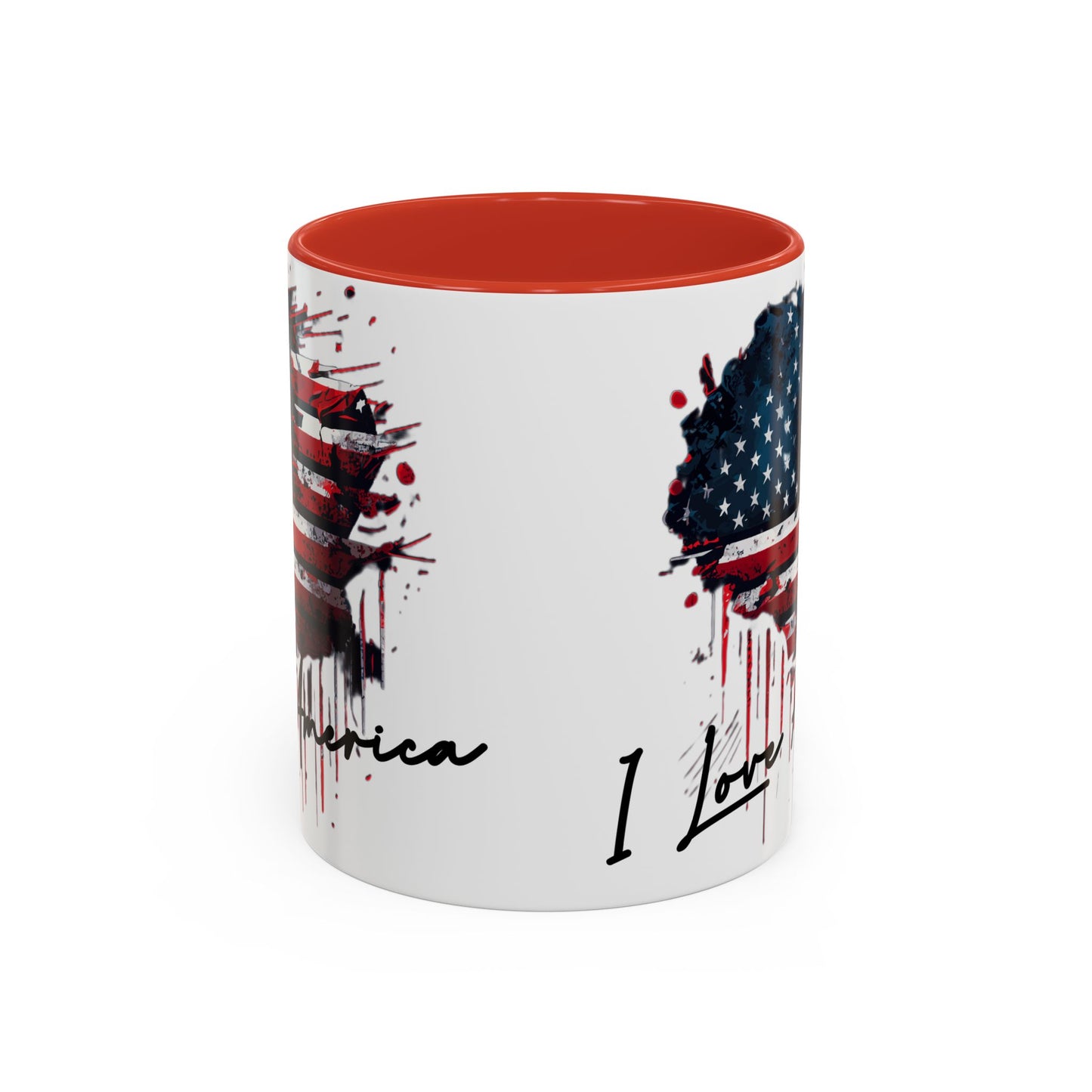 I Love America Heart Flag Coffee Mug